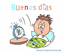 Clipart Aufwachen - Guten Morgen auf Spanisch