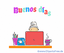 Guten Morgen auf Spanisch Grtusskarte für Büro