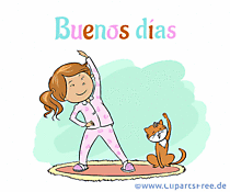 Schöne Grußkarte Guten Morgen auf Spanisch