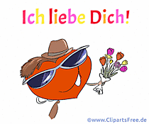 Обичам те на немски страхотна поздравителна картичка