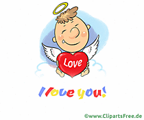 Gif E-Card mit Text I Love You