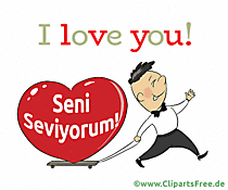 Ich liebe Dich auf Englisch und Türkisch Gif-Animation
