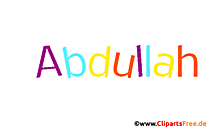 Abdullah Vorname für Jungen Deko Illustration mit Animation
