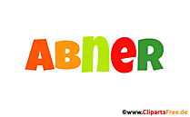 Abner Vorname für Jungen Illustration, Bild, Gif Grafik