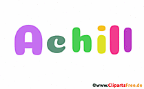 Achill Vorname für Jungen Deko Illustration mit Animation