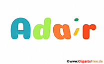 Adair Vorname für Jungen als animiertes Gif Bild