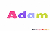 Adam Vorname für Jungen animiertes Deko Bild