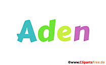Aden Vorname für Jungen animiertes Deko Bild