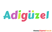 Adigüzel Vorname für Jungen Deko Illustration mit Animation