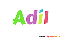 Adil Vorname für Jungen Illustration, Bild, Gif Grafik