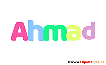 Ahmad Vorname für Jungen animiertes Deko Bild
