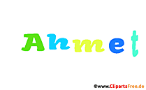 Ahmet Vorname für Jungen animiertes Deko Bild