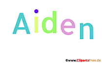 Aiden Vorname für Jungen animiertes Deko Bild