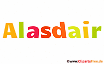 Alasdair Vorname für Jungen Illustration, Bild, Gif Grafik