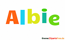 Albie Vorname für Jungen Deko Illustration mit Animation