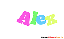 Alex Vorname für Jungen animiertes Deko Bild