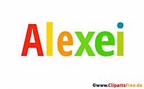 Alexei russischer Vorname für Jungen Illustration mit dekorativem Schriftzug