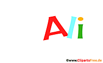 Ali Vorname für Jungen animiertes Deko Bild