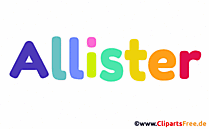 Allister Bild mit Namen -  Bilder mit Baby Vornamen