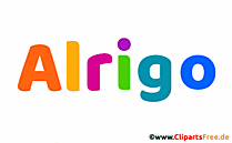 Alrigo Vorname für Jungen Illustration mit dekorativen Buchstaben