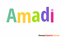 Amadi Vorname für Jungen animiertes Deko Bild