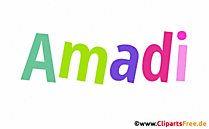 Amadi Vorname für Jungen Illustration mit dekorativen Buchstaben