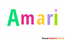 Amari Vorname für Jungen Illustration mit dekorativen Buchstaben