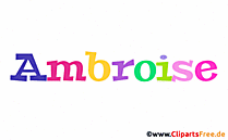 Ambroise Vorname für Jungen Illustration mit dekorativen Buchstaben