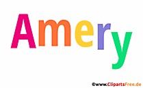 Amery Vorname für Jungen Illustration mit dekorativen Buchstaben