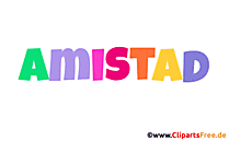 Amistad Vorname für Jungen Illustration mit dekorativen Buchstaben