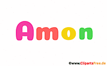 Amon Vorname Bild mit Deko Schrift - Vornamen für Jungs