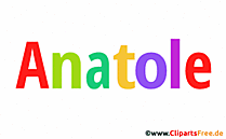 Anatole Vorname für Jungen Illustration mit dekorativen Buchstaben