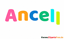 Ancell Vorname für Jungen Illustration mit dekorativen Buchstaben