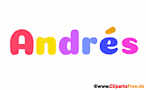 Andrés Vorname Bild mit Deko Schrift - Vornamen für Jungs