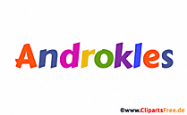 Androkles Vorname für Jungen Illustration mit dekorativen Buchstaben