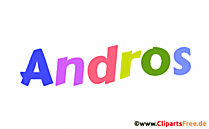 Andros Vorname für Jungen Illustration mit dekorativen Buchstaben