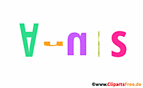 Annas Vorname für Jungen Illustration mit dekorativen Buchstaben