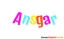 Ansgar Vorname für Jungen animiertes Deko Bild