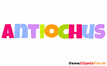 Antiochus Vorname für Jungen Illustration mit dekorativen Buchstaben