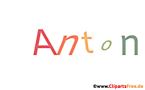 Anton Vorname für Jungen animiertes Deko Bild