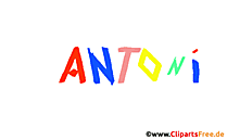 Antoni Vorname für Jungen animiertes Deko Bild