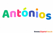 Antónios Vorname für Jungen Illustration mit dekorativen Buchstaben