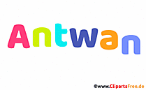 Antwan Vorname für Jungen Illustration mit dekorativen Buchstaben