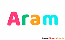 Aram Vorname für Jungen Illustration mit dekorativen Buchstaben