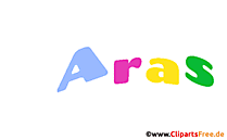 Aras Vorname für Jungen animiertes Deko Bild