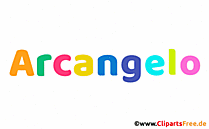 Arcangelo Vorname für Jungen Illustration mit dekorativen Buchstaben