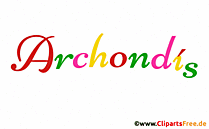 Archondís Vorname für Jungen Illustration mit dekorativen Buchstaben