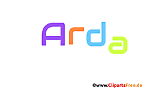 Arda Vorname für Jungen animiertes Deko Bild