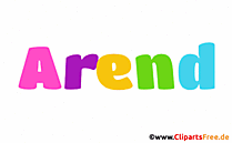 Arend Vorname Bild mit Deko Schrift - Vornamen für Jungs