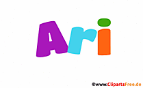 Ari Vorname für Jungen Illustration mit dekorativen Buchstaben